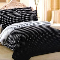 set lenjerie bumbac satinat 2 fete 4 piese pat 2 persoane model puncte negru imagen 47_1_
0