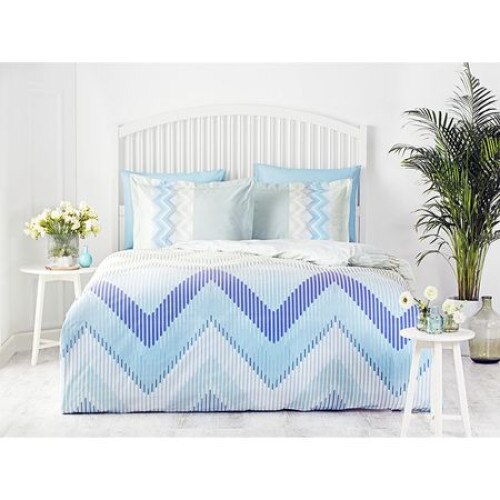 Lenjerie pat Ranforce Calm, 100% bumbac, 4 piese, 2 persoane, 200x220 / 50x70