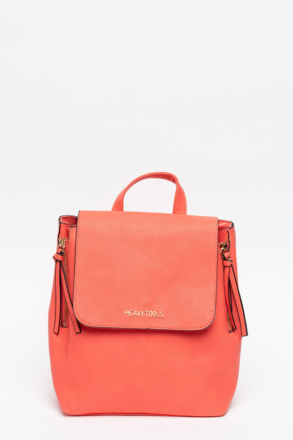 Heavy Tools, Rucsac de piele ecologica, cu clapa Erim, Roz aprins