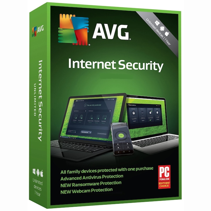 AVG Internet Security 2020 Antivirus, 1 eszközhöz, 1 év
