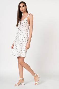 Vila, Rochie evazata fara maneci Lionella, Alb/Rosu/Negru, L Vila, Rochie evazata fara maneci Lionella, Alb/Rosu/Negru, L