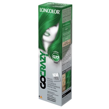 Crema de par coloranta semi-permanenta fara amoniac Loncolor GoCrazy G77 GoGreen, 100 ml Crema de par coloranta semi-permanenta fara amoniac Loncolor GoCrazy G77 GoGreen, 100 ml