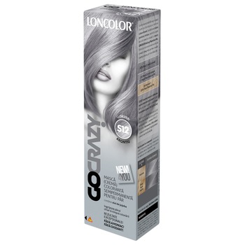 Crema de par coloranta semi-permanenta fara amoniac Loncolor GoCrazy S12 GoSilver, 100 ml Crema de par coloranta semi-permanenta fara amoniac Loncolor GoCrazy S12 GoSilver, 100 ml