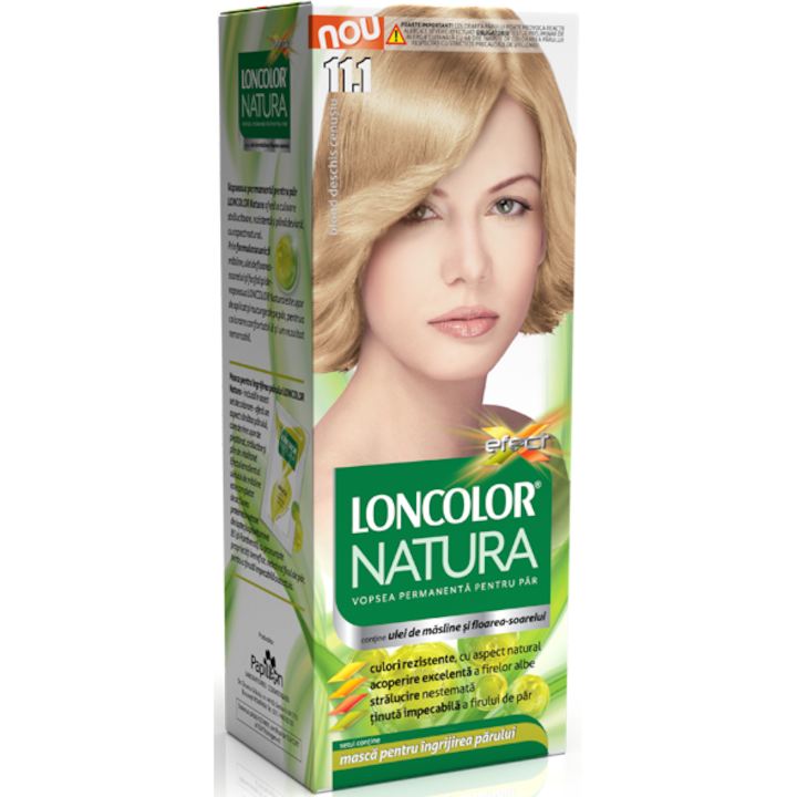 Перманентна боя за коса Loncolor Natura 11.1, Light Gray Blonde, 100 мл