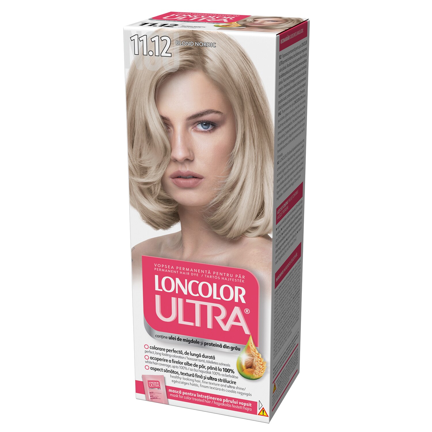 Vopsea de par permanenta Loncolor Ultra 11.12 Blond Nordic, 100 ml