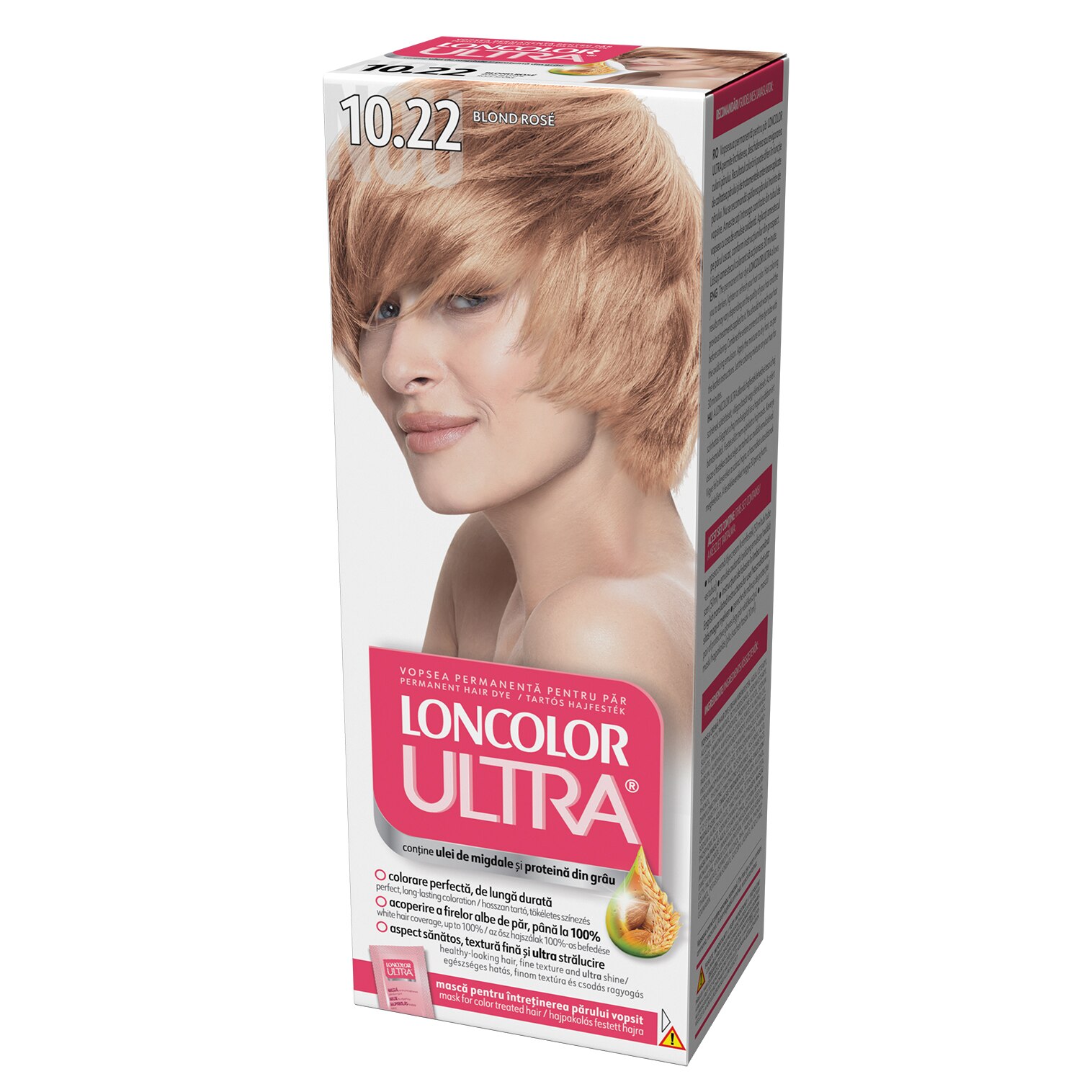 Vopsea de par permanenta Loncolor Ultra 10.22 Blond Rose, 100 ml