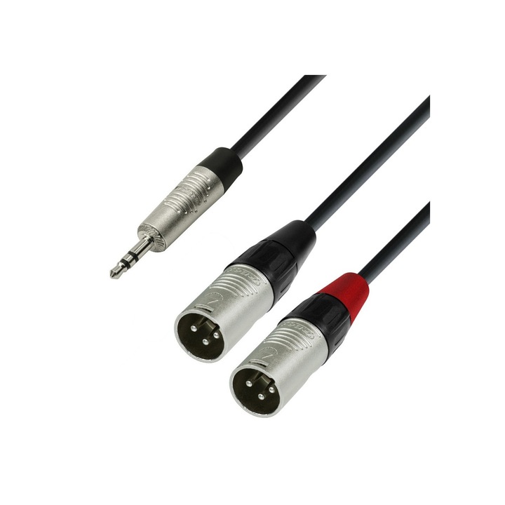 Cablu audio profesional jack 3.5 mm - 2 XLR tata 1.8m