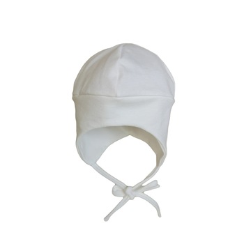 Caciula basic Mic Pitic C205NN din tricot cu bentita aplicata, Ecru, 38 cm Caciula basic Mic Pitic C205NN din tricot cu bentita aplicata, Ecru, 38 cm