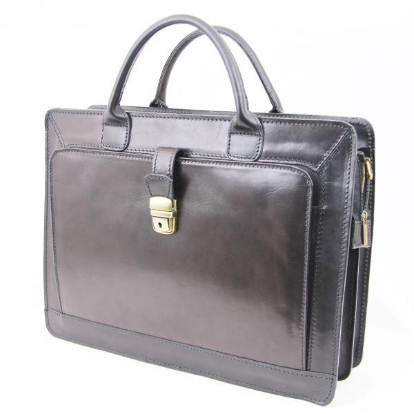 Geanta dama, Caza Pelletteria, piele naturala, neagra