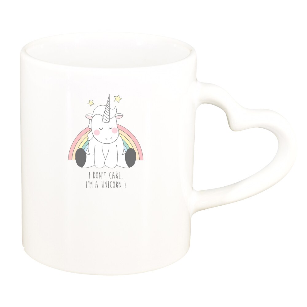 Cana I Don't Care - Unicorn, alb, maner inima, 330ml, D1430