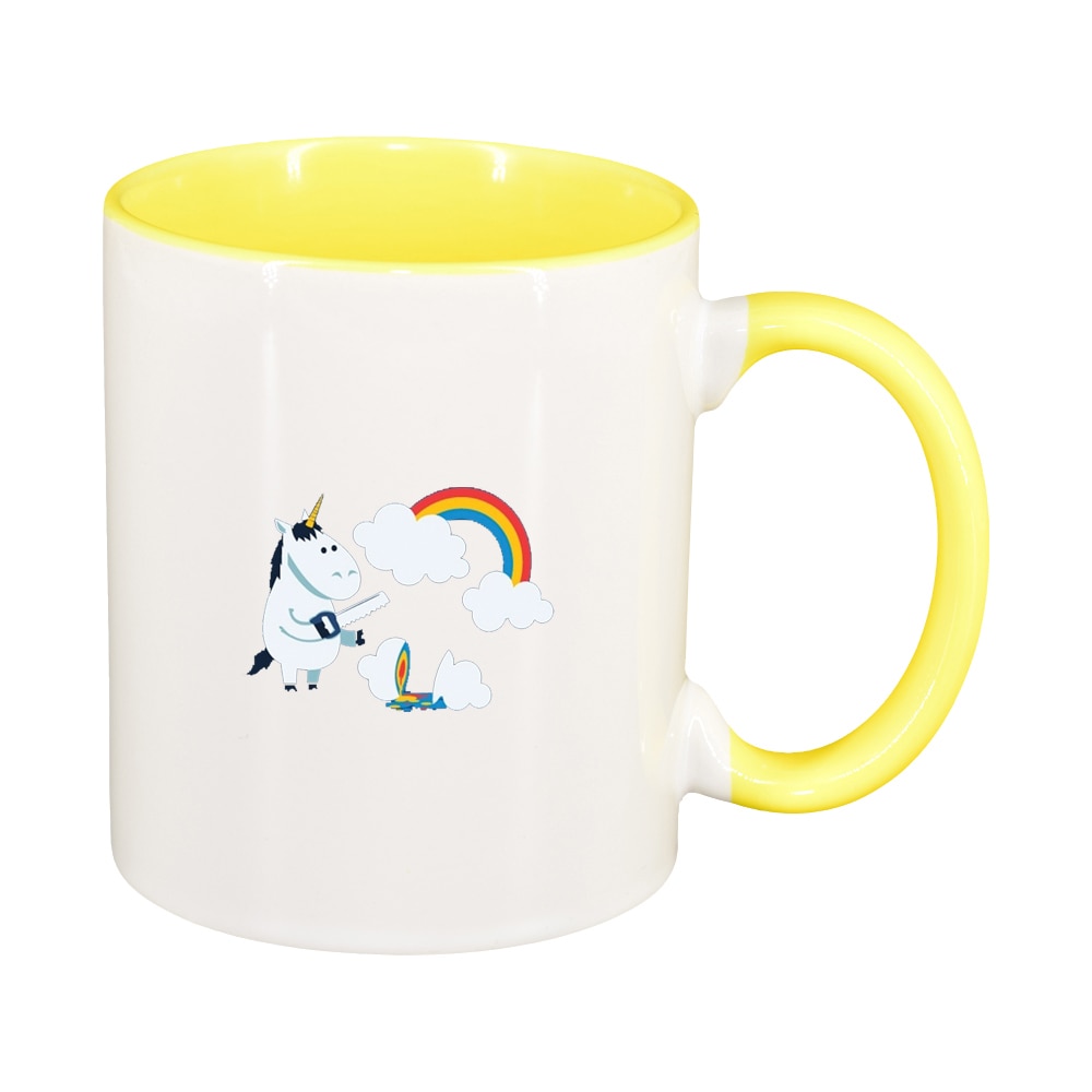 Cana Unicorn - Rainbow, interior galben, 330ml, D1432