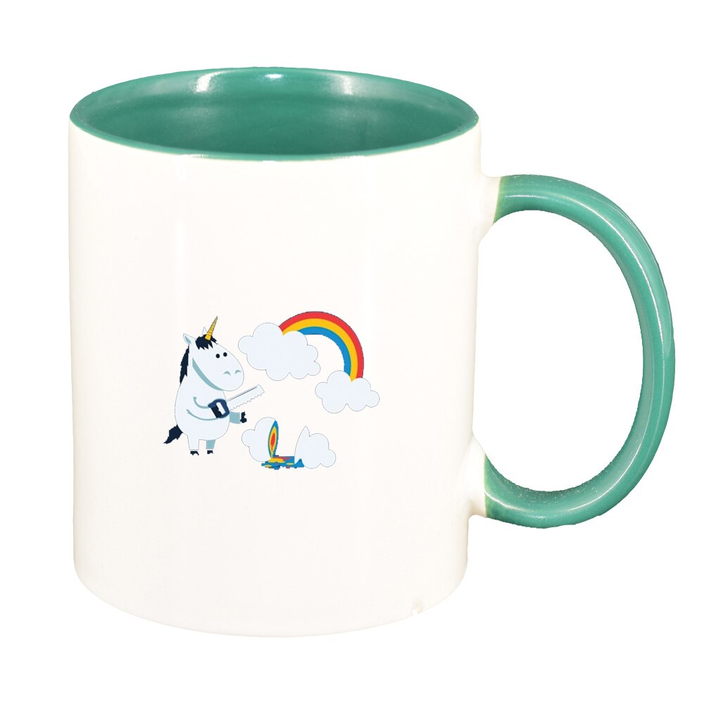 Cana Unicorn - Rainbow, interior verde, 330ml, D1432