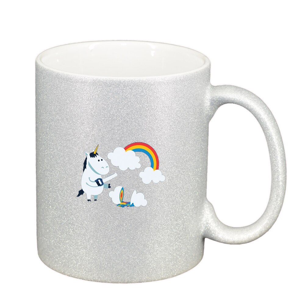 Cana Unicorn - Rainbow, argintiu sidefata glitter, 330ml, D1432
