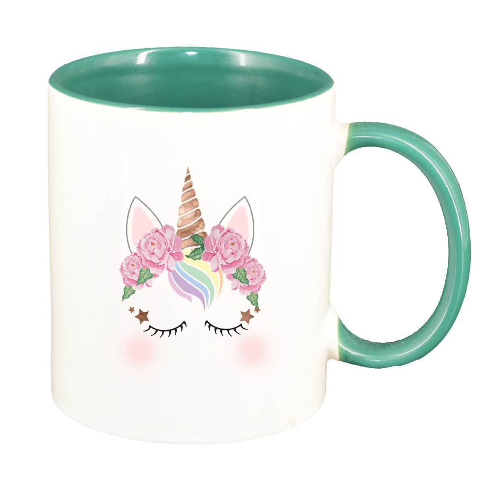 Cana Unicorn, interior verde, 330ml, D1431