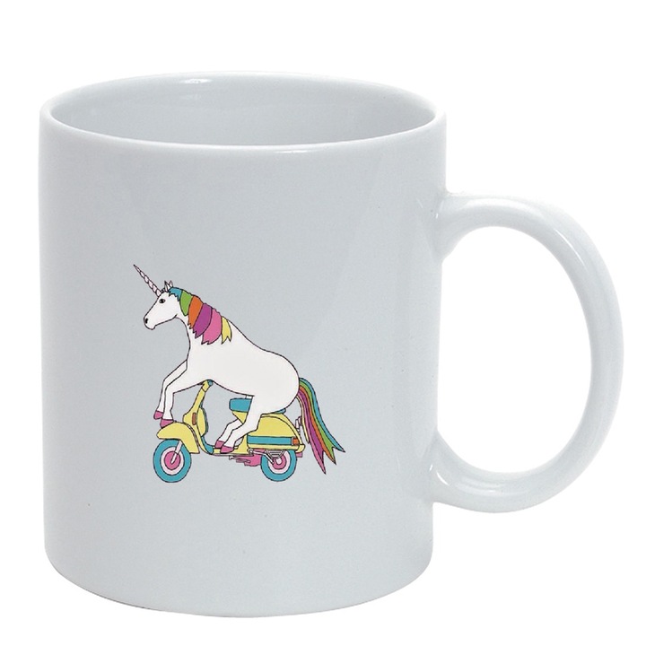 Unikornis bögre - Vespa, fehér, 330 ml, D1433