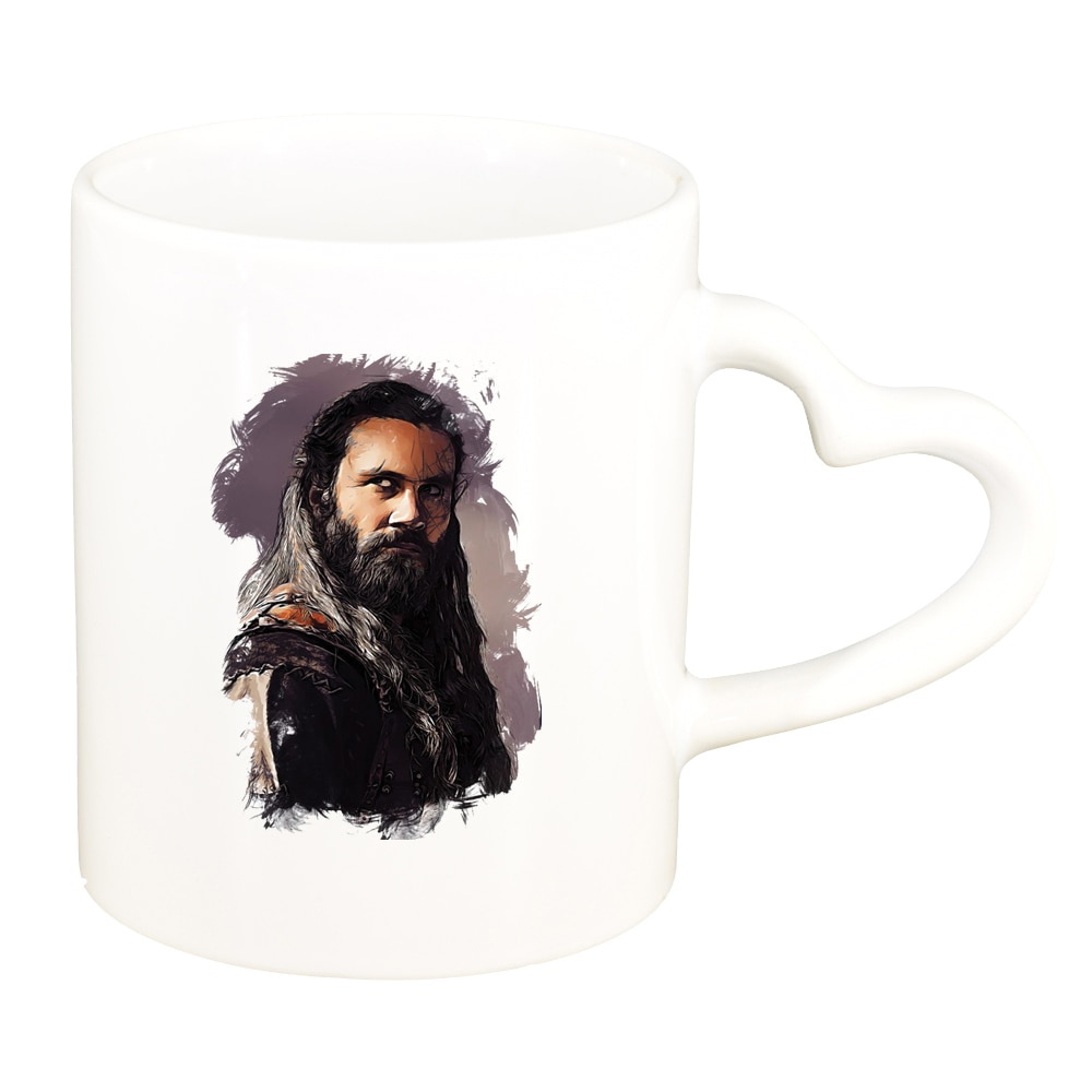 Cana Vikingii, alb, maner inima, 330ml, D1436
