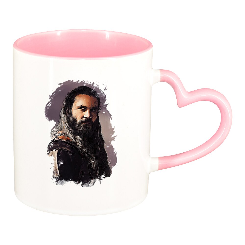 Cana Vikingii, interior roz, maner inima, 330ml, D1436
