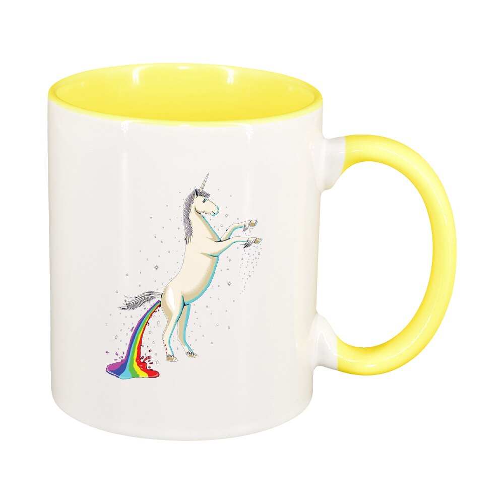 Cana Unicorn - Rainbow, interior galben, 330ml, D1434