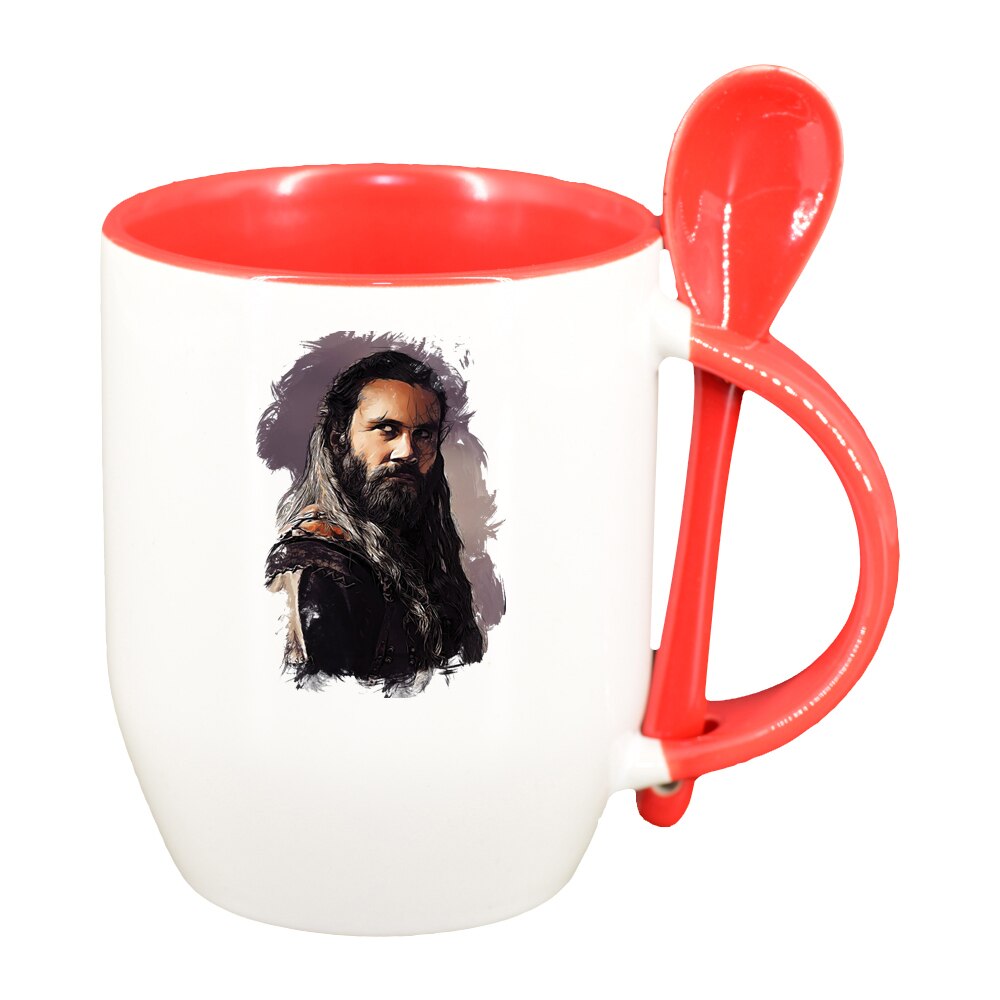 Cana Vikingii cu lingurita, interior rosu, 330ml, D1436