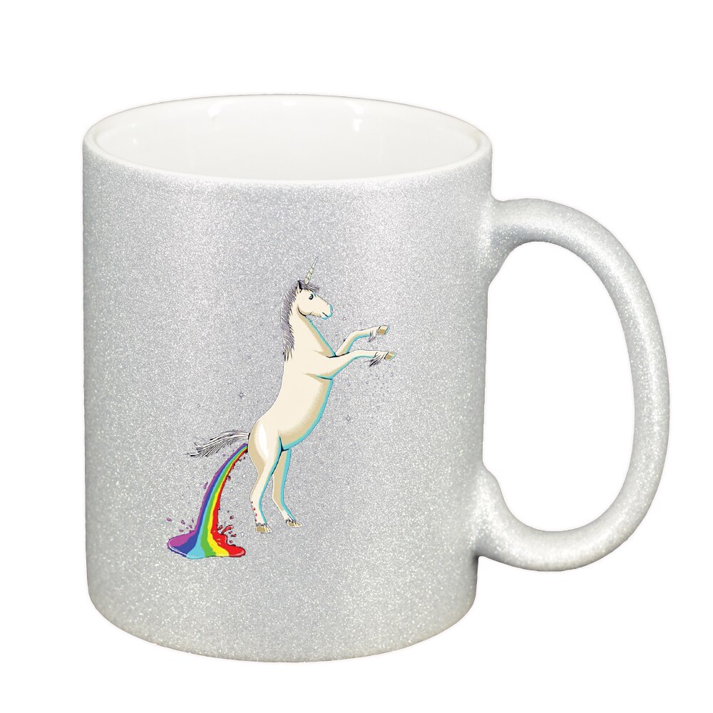 Cana Unicorn - Rainbow, argintiu sidefata glitter, 330ml, D1434