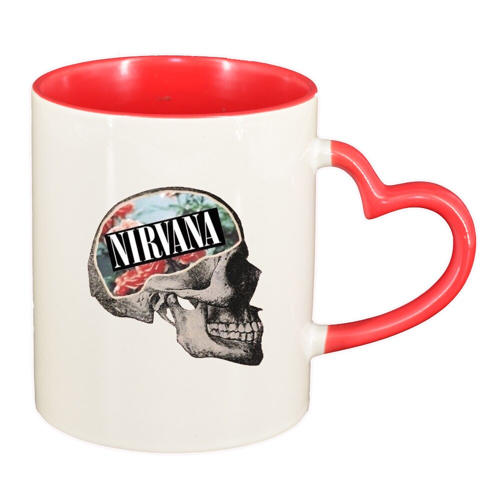 Cana Nirvana, interior rosu, maner inima, 330ml, D1441