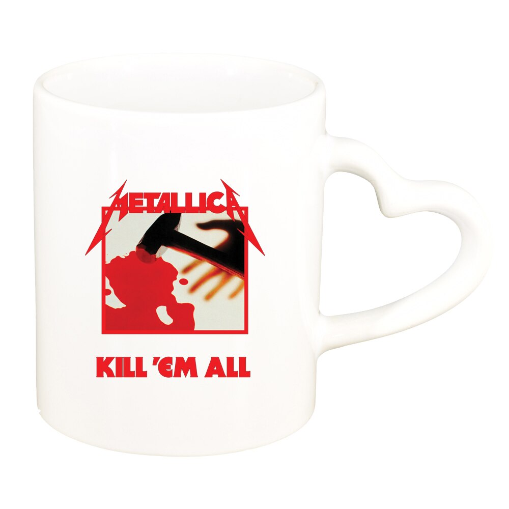 Cana Metallica, alb, maner inima, 330ml, D1445