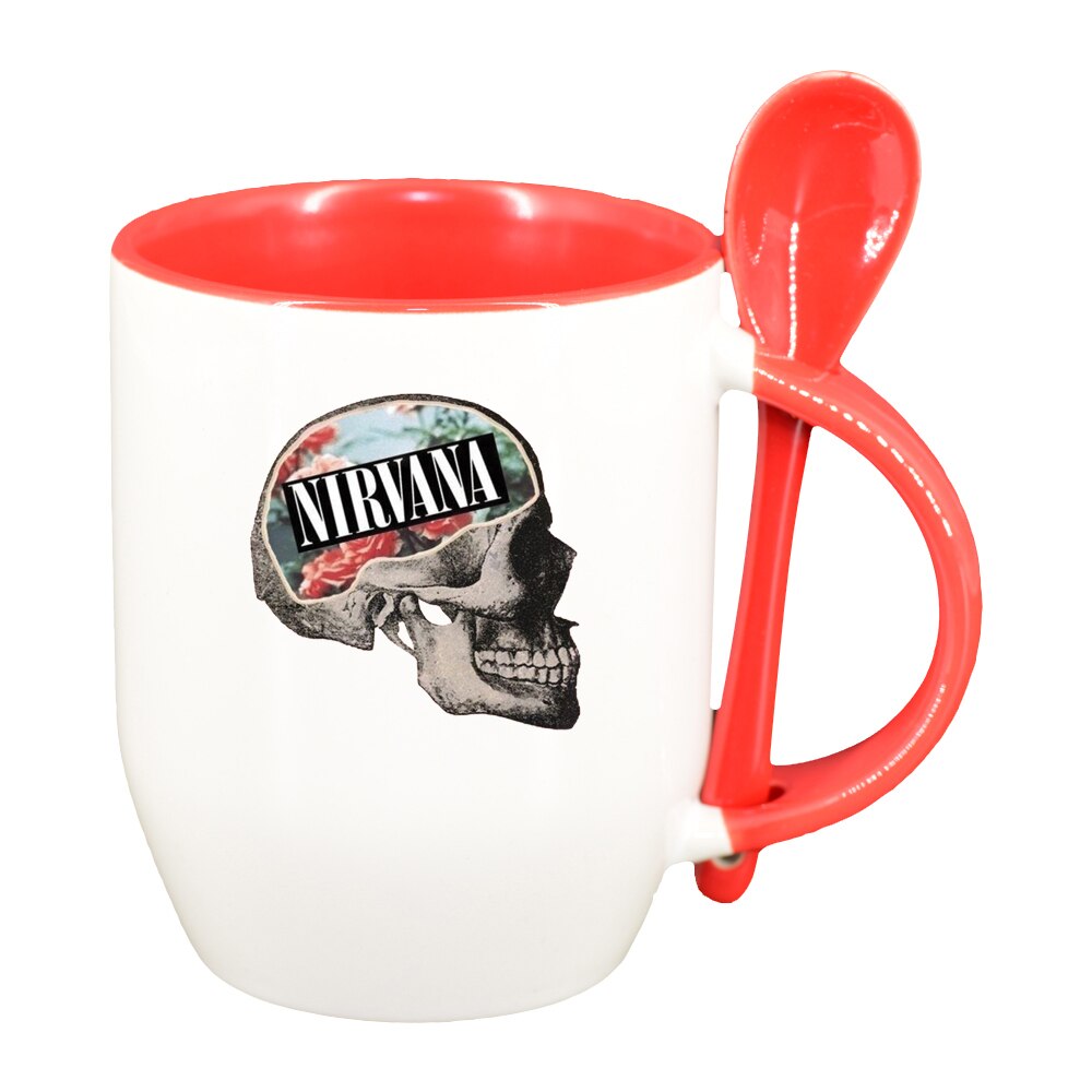 Cana Nirvana cu lingurita, interior rosu, 330ml, D1441