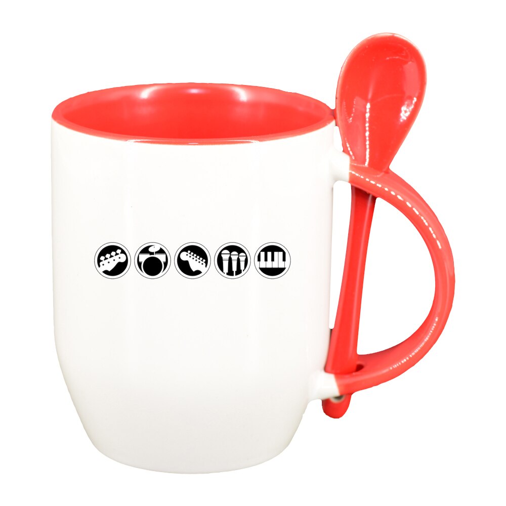 Cana Music cu lingurita, interior rosu, 330ml, D1440