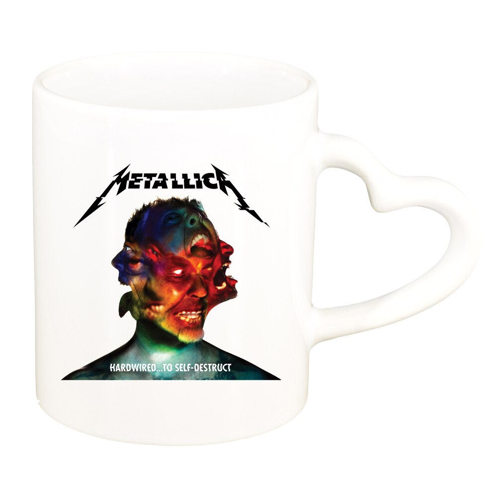 Cana Metallica, alb, maner inima, 330ml, D1446