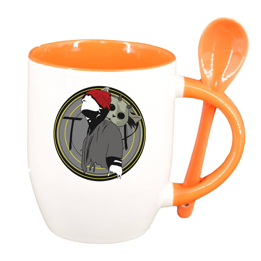 Cana Music cu lingurita, interior portocaliu, 330ml, D1447