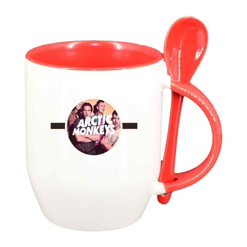 Cana Arctic Monkeys cu lingurita, interior rosu, 330ml, D1449