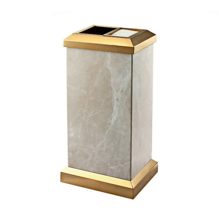 Кошче за боклук с пепелник, златисто, SMH9407D, 50л