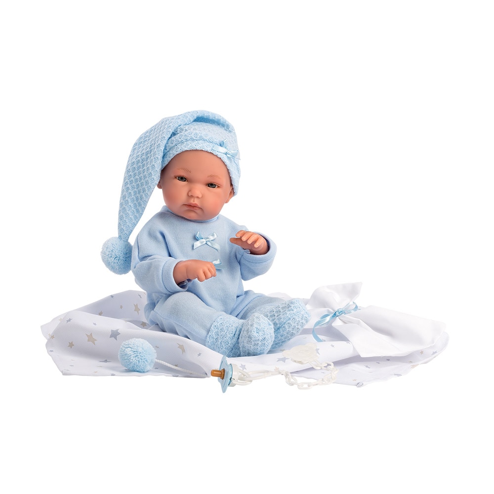 Papusa Llorens, Bimbo, 35 cm, cu muselina albastra