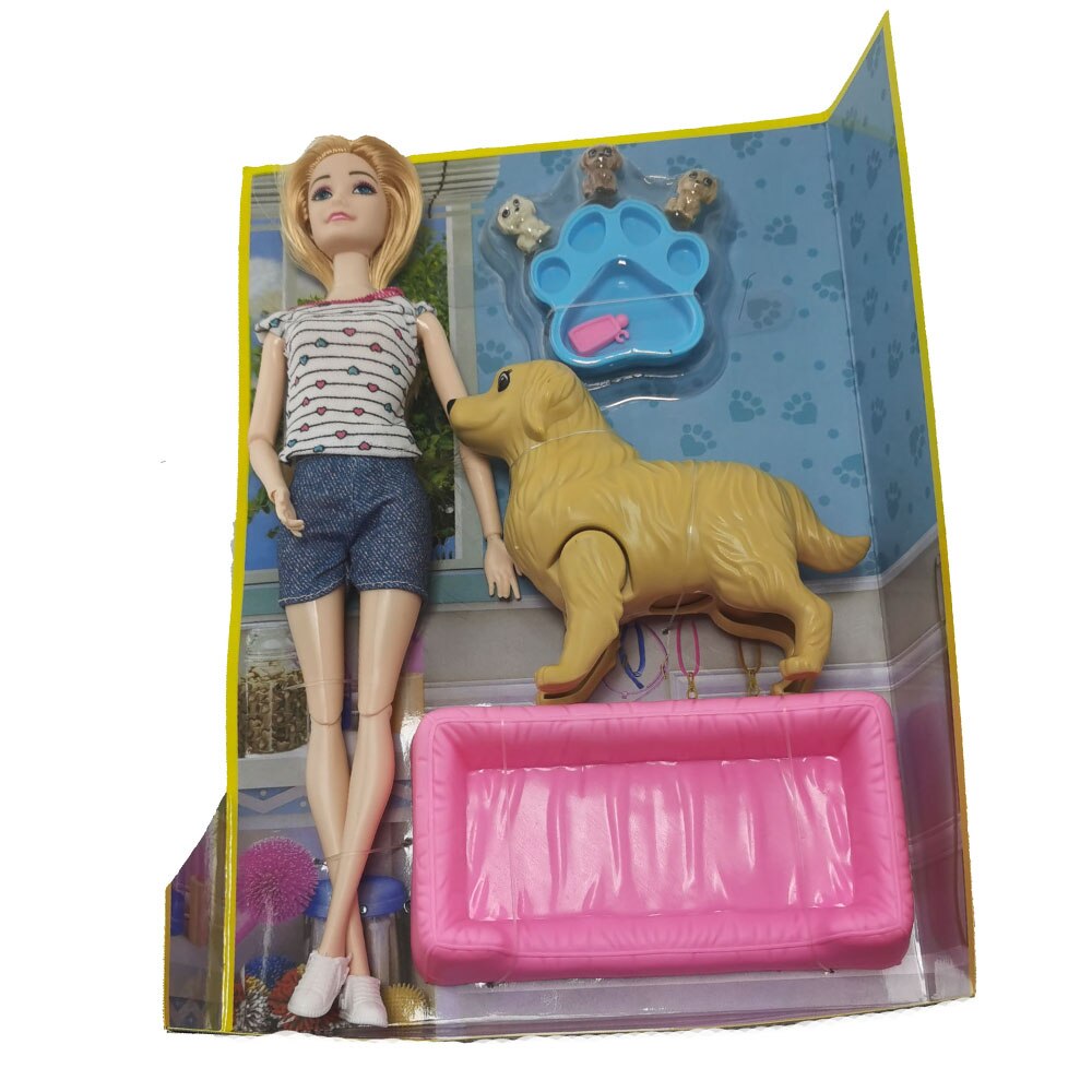 Papusa 30 cm cu catel si accesorii Cherubic