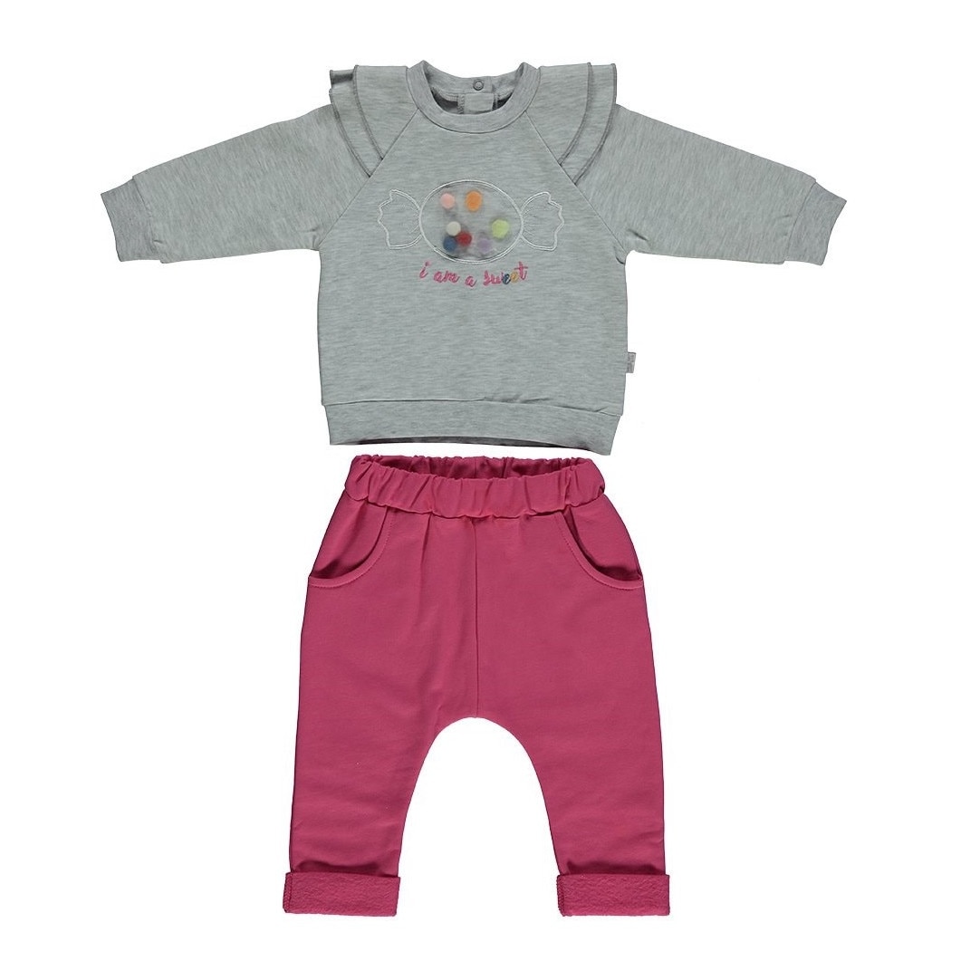 Set 2 piese, bluza si pantaloni, Bebetto, Sweet Colour, Fucsia