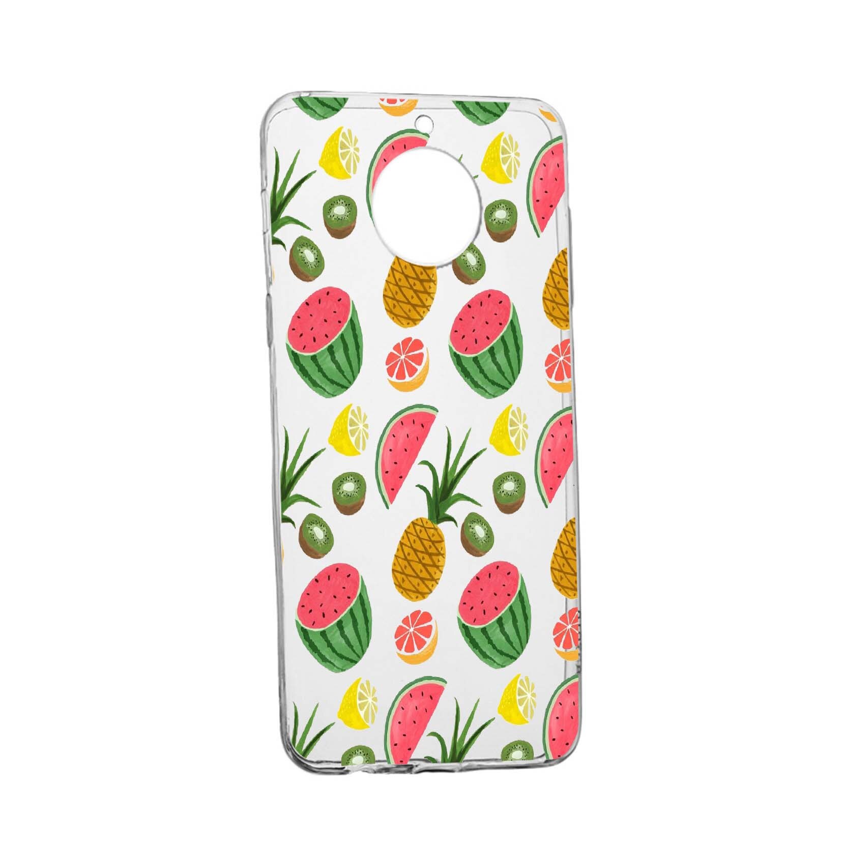 Husa Ananas, pentru Motorola Moto E5 Plus, rezistenta la uzura, anti-alunecare, din silicon Premium, 666