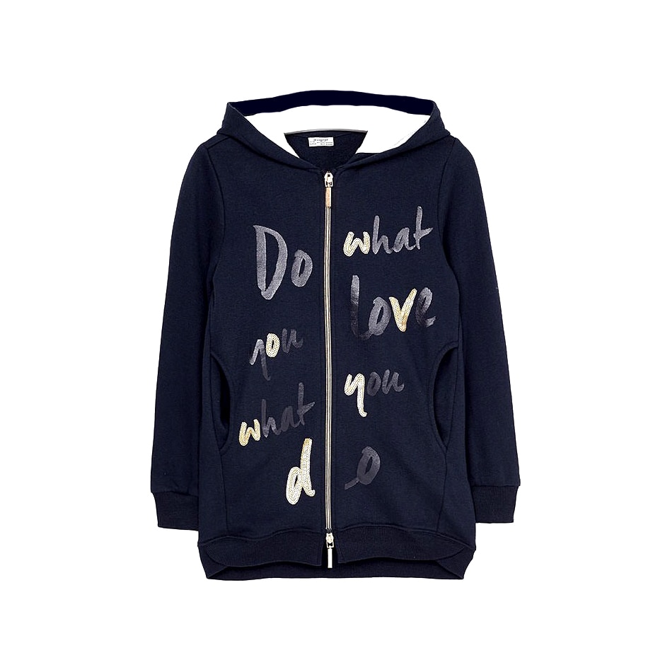 Bluza de trening, Mayoral, cu model, fete, bleumarin, 10 ani