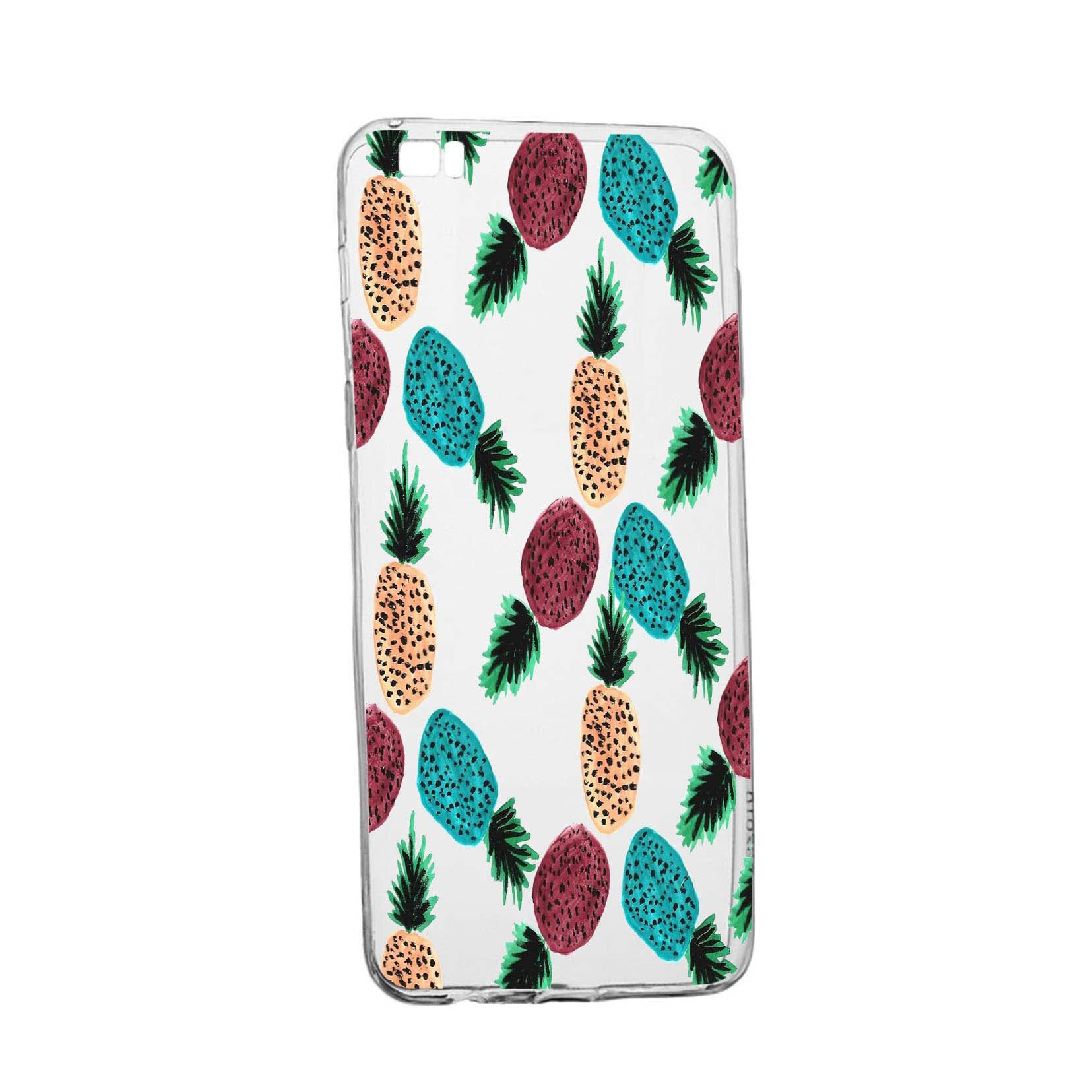 Husa Ananas, pentru Huawei P8 Lite, rezistenta la uzura, anti-alunecare, din silicon Premium, 669