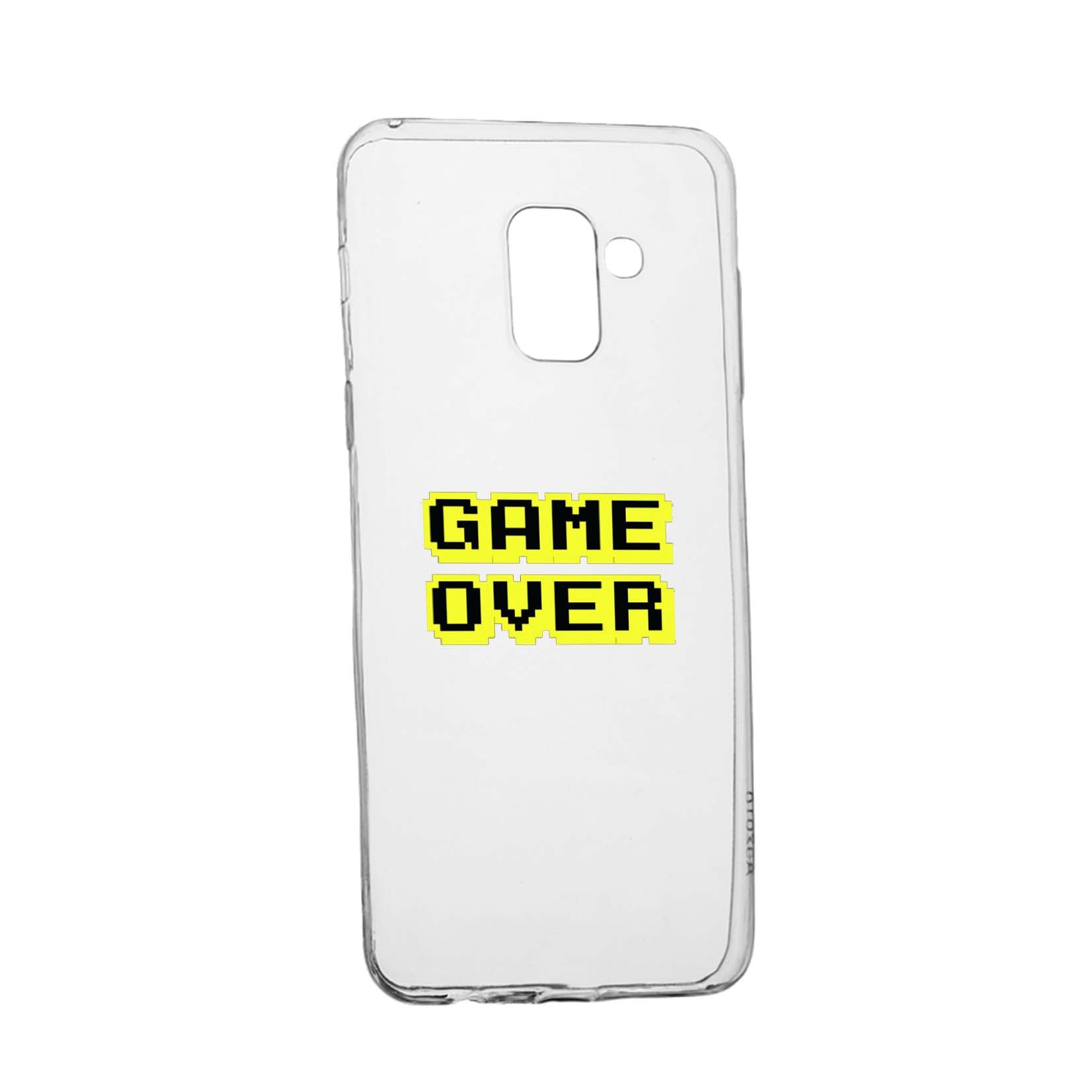 Husa Game Over, pentru Samsung Galaxy A8 2018 Plus, rezistenta la uzura, anti-alunecare, din silicon Premium, 671