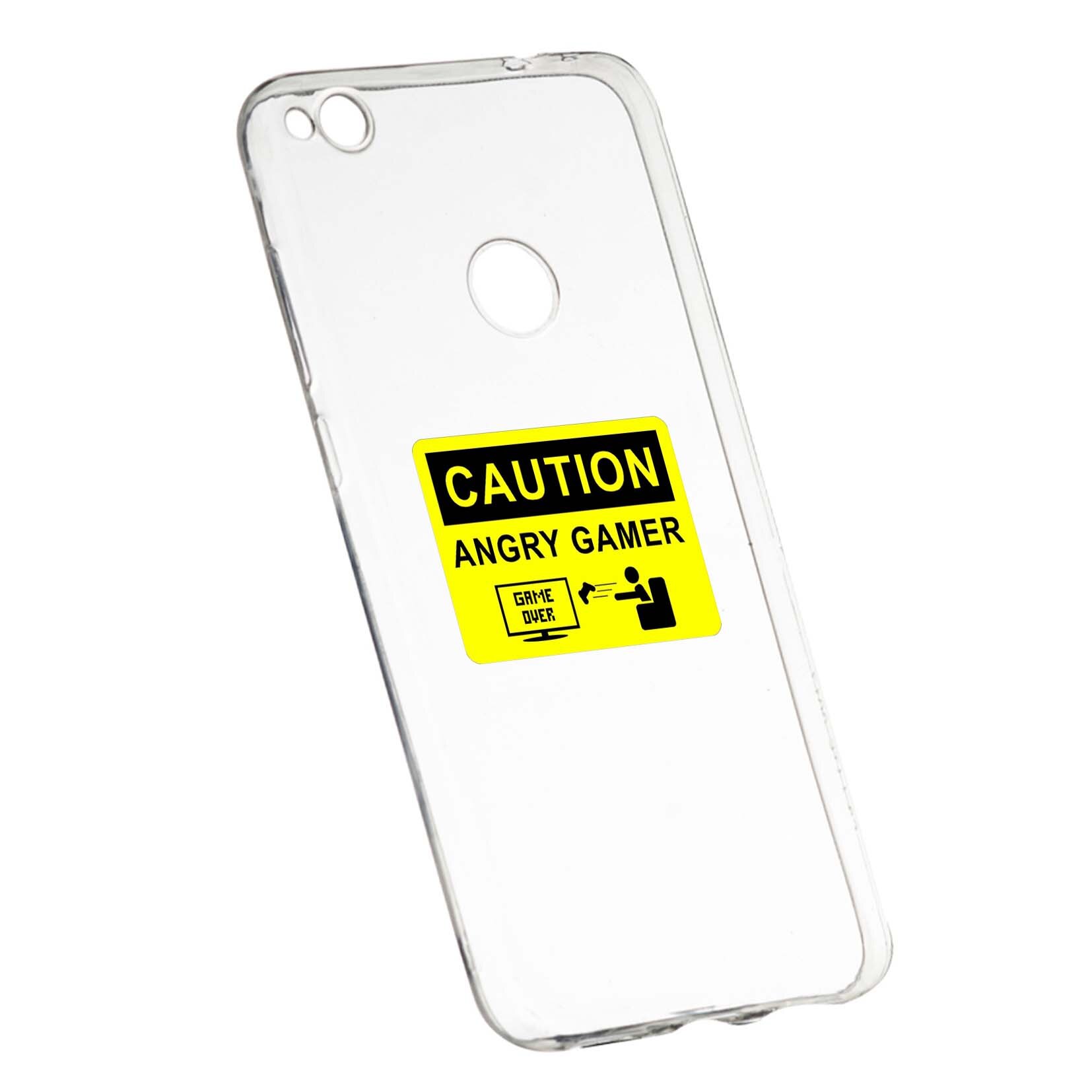 Husa Angry Gamer, pentru Huawei P9 Lite 2017/P8, rezistenta la uzura, anti-alunecare, din silicon Premium, 673