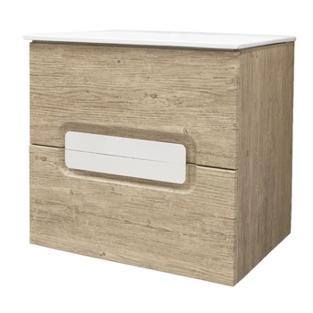 Set baza mobilier suspendat Cordoba, 60 cm, cu lavoar ceramic, Stejar Ferrara /Alb Set baza mobilier suspendat Cordoba, 60 cm, cu lavoar ceramic, Stejar Ferrara /Alb