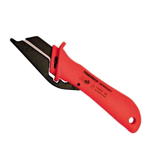 Cutter izolat cu protectie lama 1000v, Rosu-Portocaliu, 110 mm, 143103