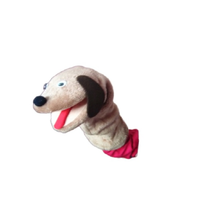 Omg Kiskutya kézi bábu, plüss, bézs, 30 cm