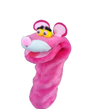 Papusa de mana Pantera Roz plus, multicolor, 30 cm Papusa de mana Pantera Roz plus, multicolor, 30 cm