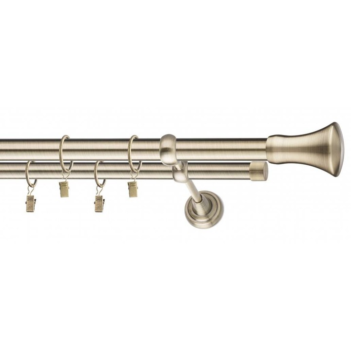 Galerie metalica Monaco dubla 25mm x 4.0m, antique brass (auriu antic)