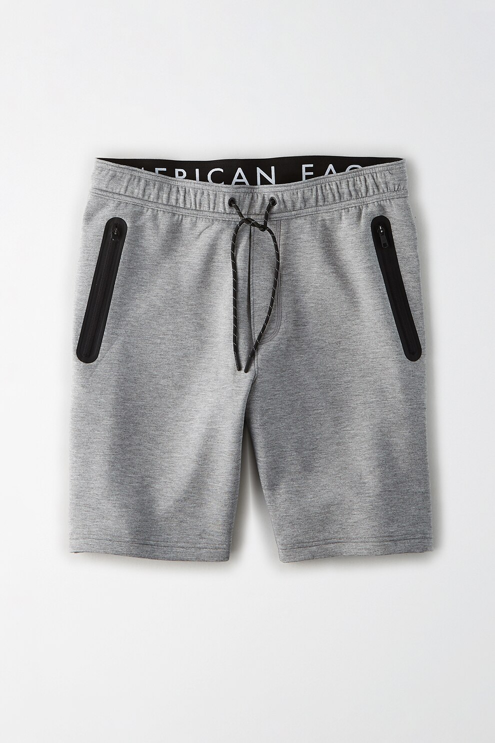 American Eagle, Pantaloni scurti cu talie ajustabila, Gri melange