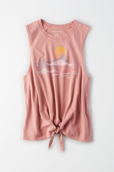 American Eagle, Tricou din amestec de modal, fara maneci, Roz, XL American Eagle, Tricou din amestec de modal, fara maneci, Roz, XL