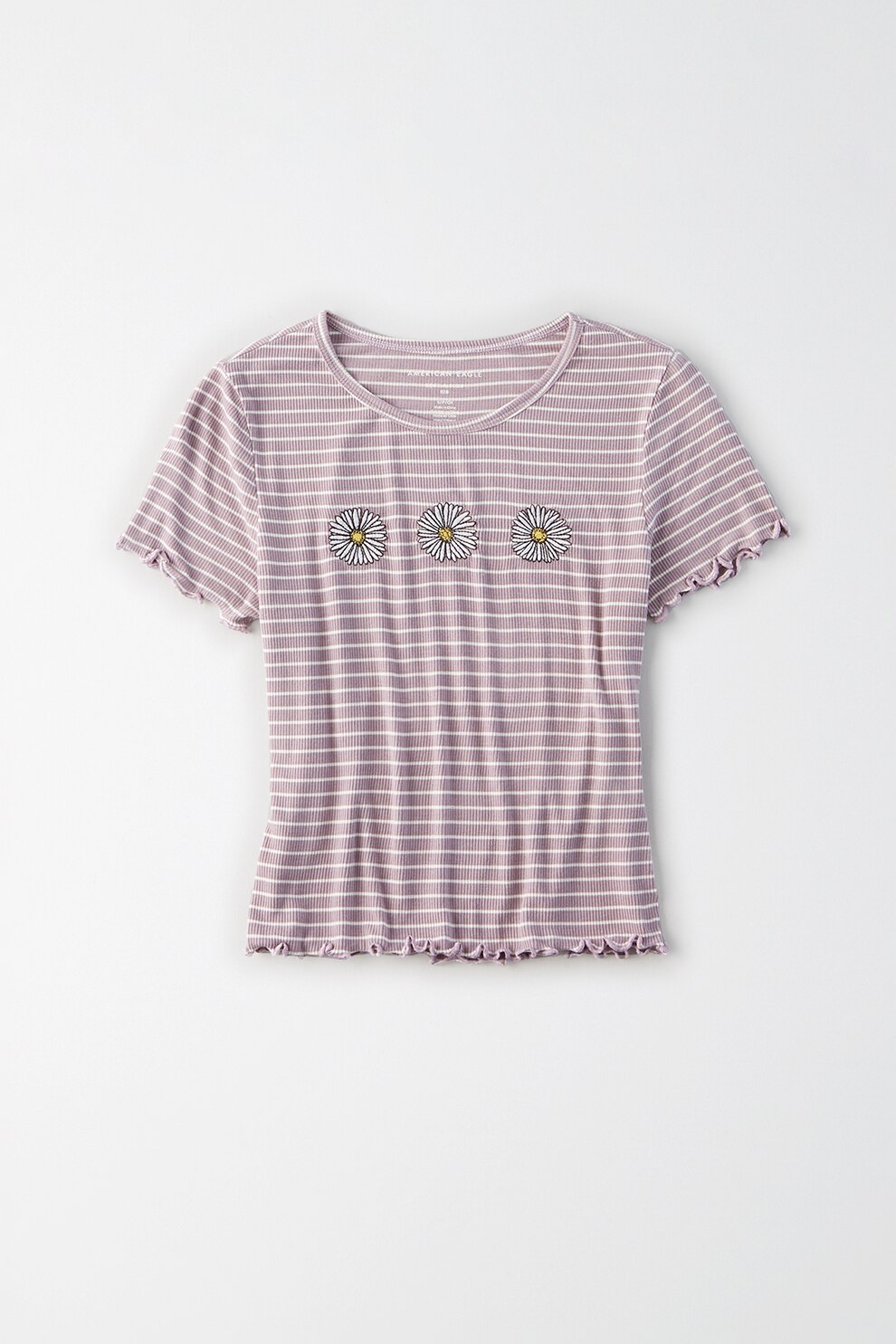 American Eagle, Tricou de jerseu cu model in dungi, Violet/Lila