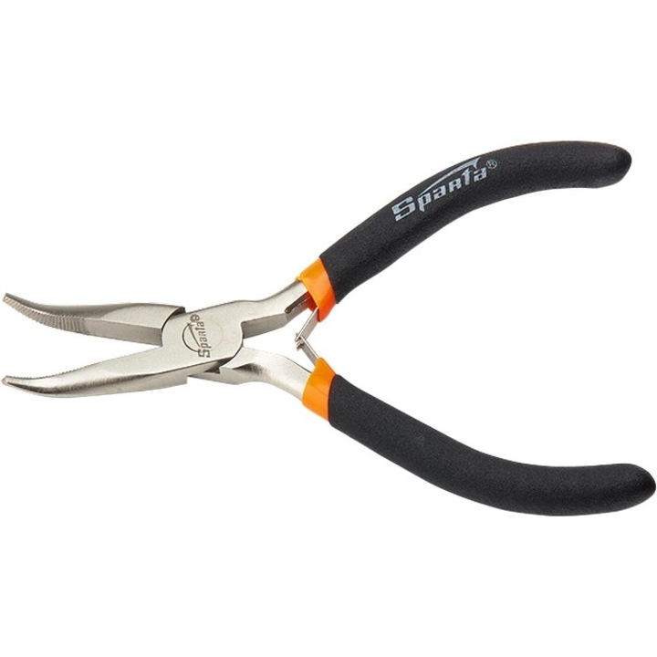 Клещи с удължени полукръгли извити челюсти SPARTA Mini, 130 mm, никелирани
