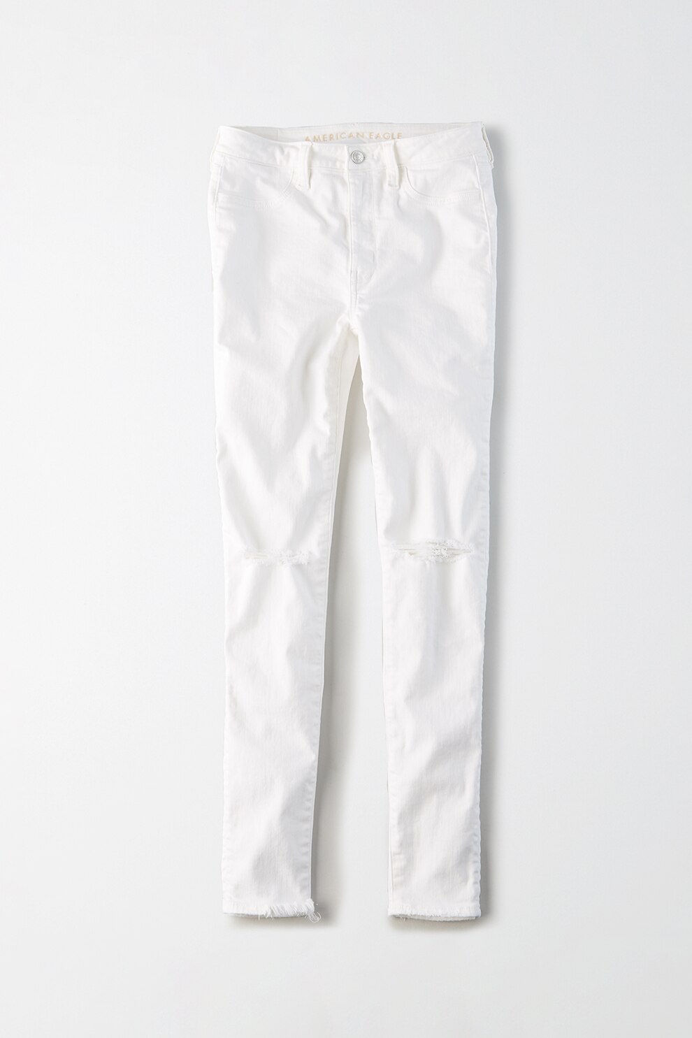 American Eagle, Blugi cu detalii cu aspect deteriorat, Alb